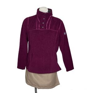KUHL Avalon Fleece Pullover 1/4 Snap Front Contrast Stitching Womens Size Medium